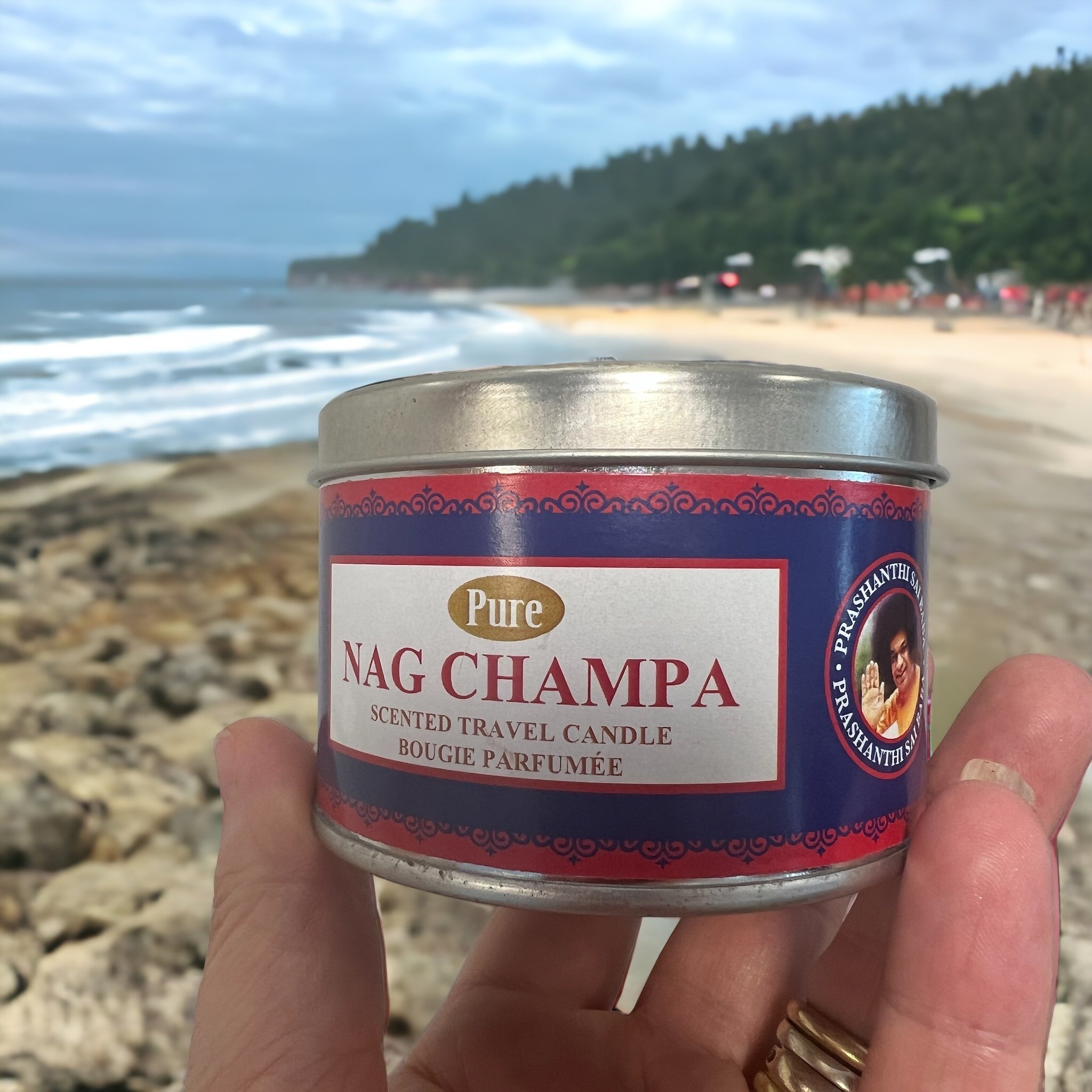 Click to view product details and reviews for Nag Champa Travel Candle In Tin By Satya.
