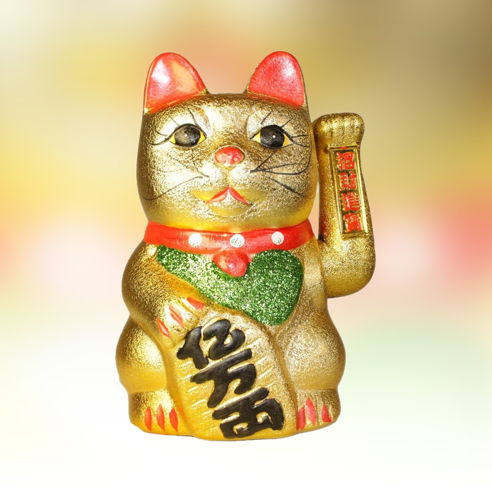 Click to view product details and reviews for Large Lucky Cat Glitter Gold 25cm.