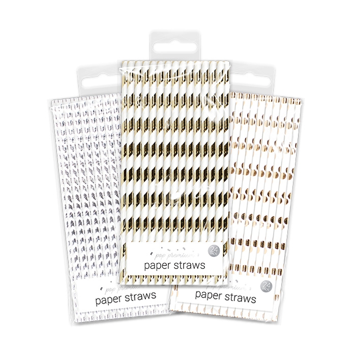 Metallic Paper Straws 24 Pack