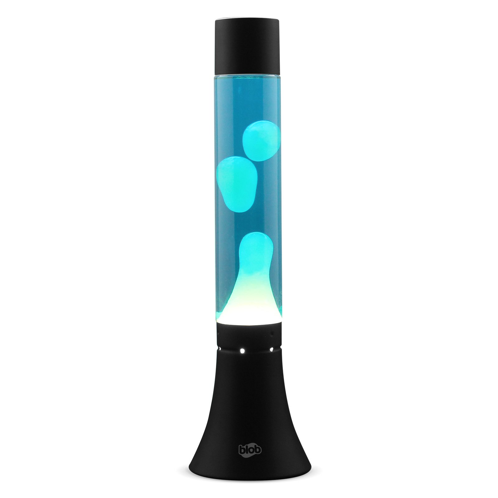 Image of MODERN Blob Lamps Lava Lamp - Black Base - White/Blue