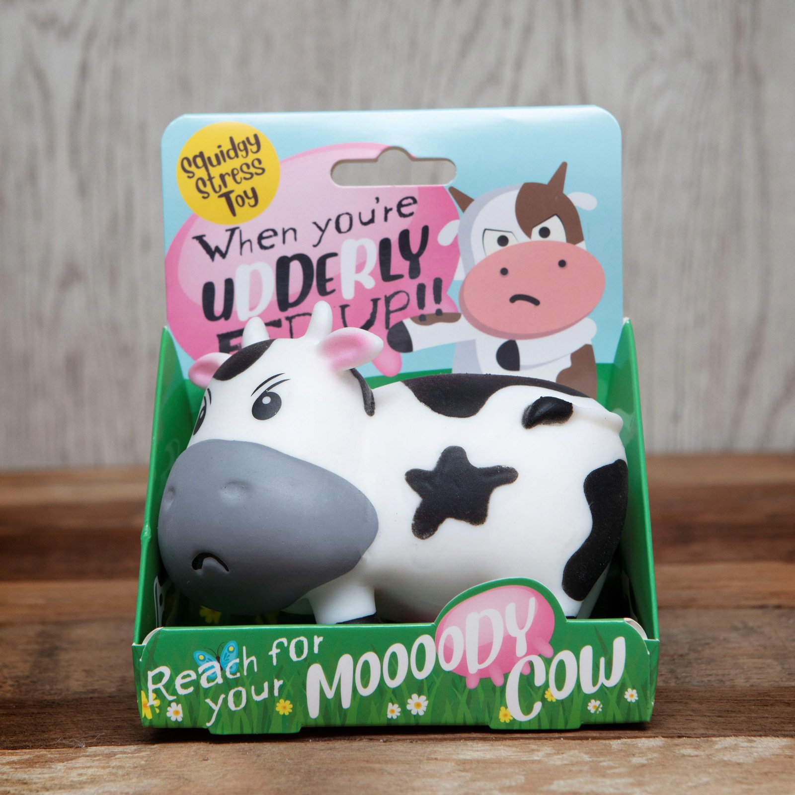 Click to view product details and reviews for Moody Cow Stress Toy.