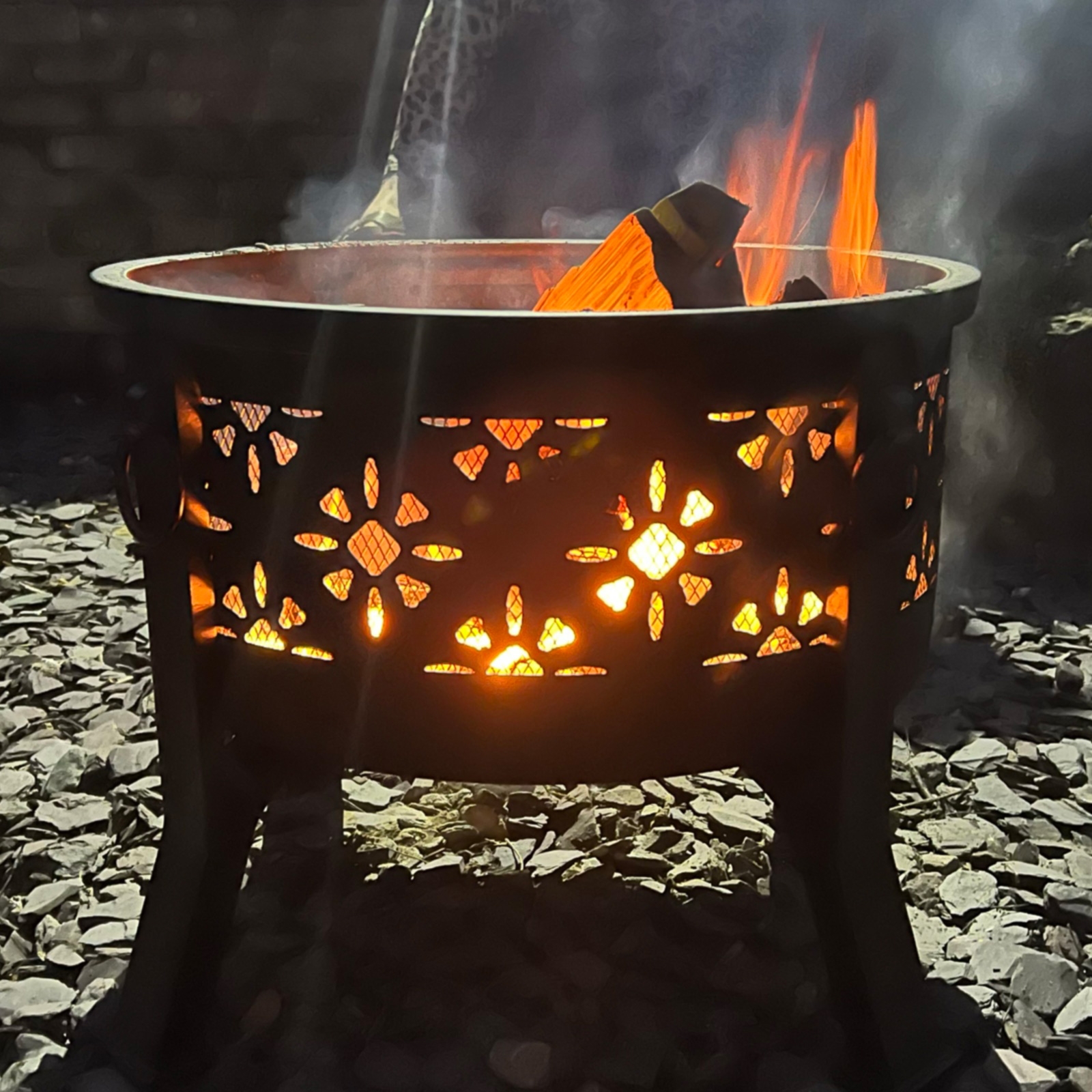 Morroc Fire Pit And Bbq Grill With Rain, Moroccan Fire Pit
