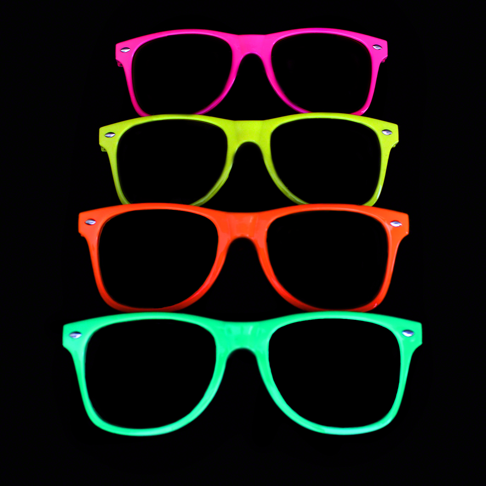 Neon Glasses Clear Lenses