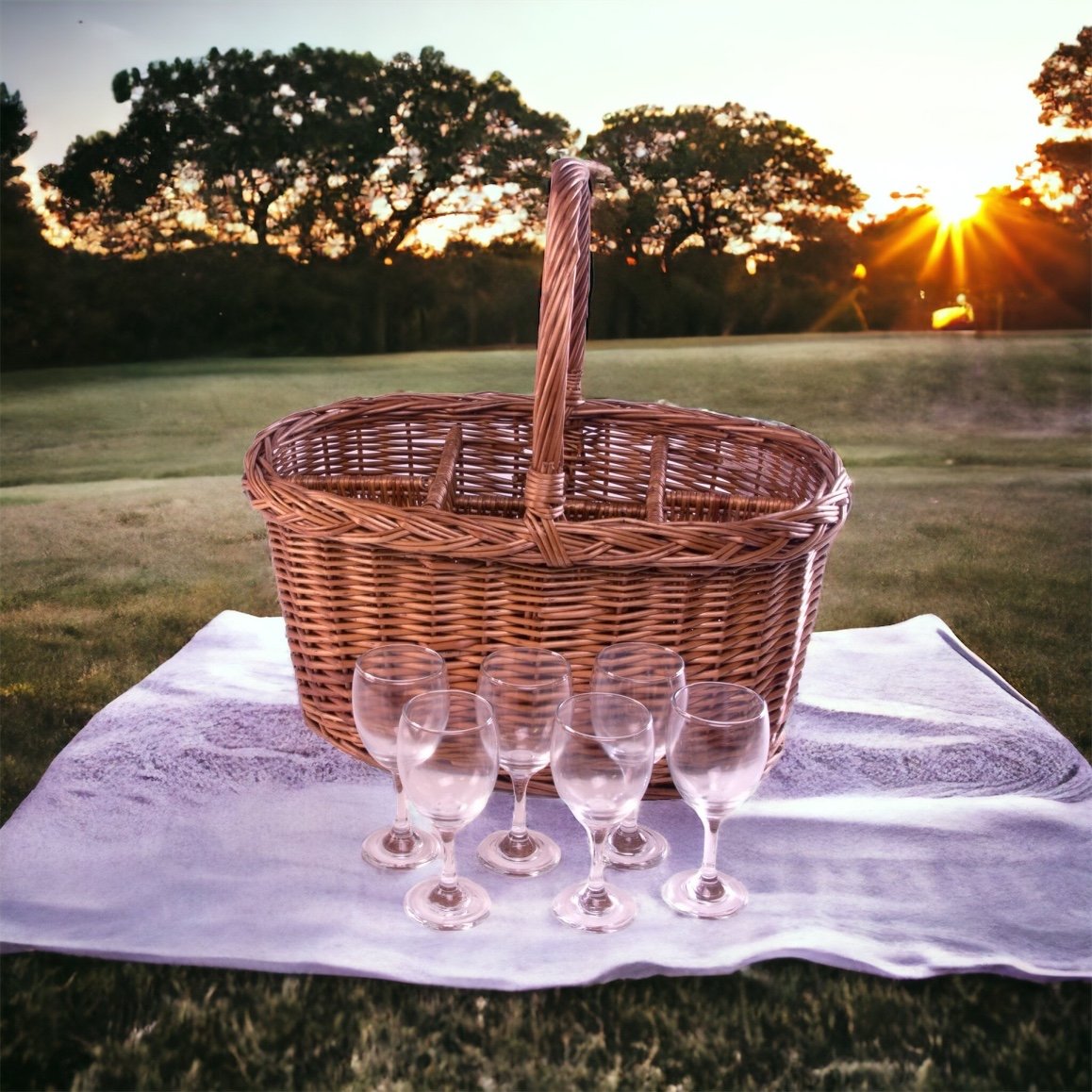Click to view product details and reviews for Oval Festival Drinks Basket For 6.