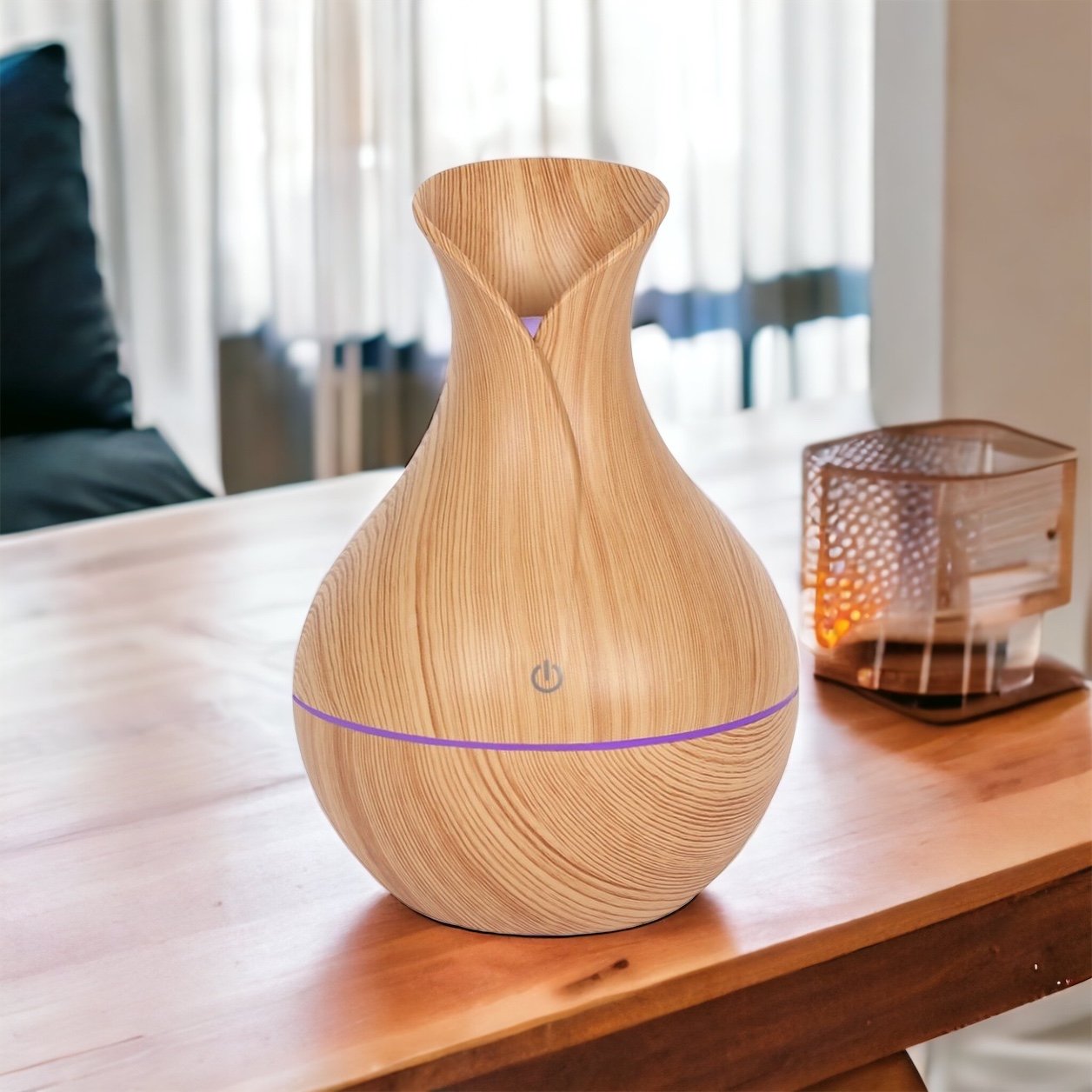 Click to view product details and reviews for Medium Vase Wood Grain Aroma Diffuser 69538.