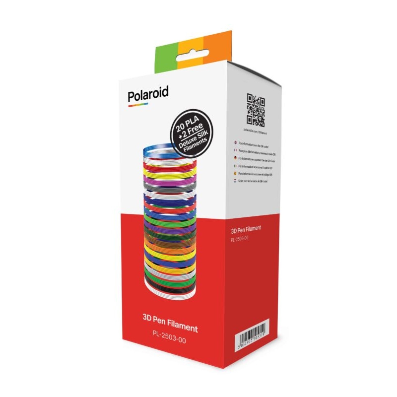 Mixed Colour Pla Filaments By Polaroid 20 Pack 2 Free