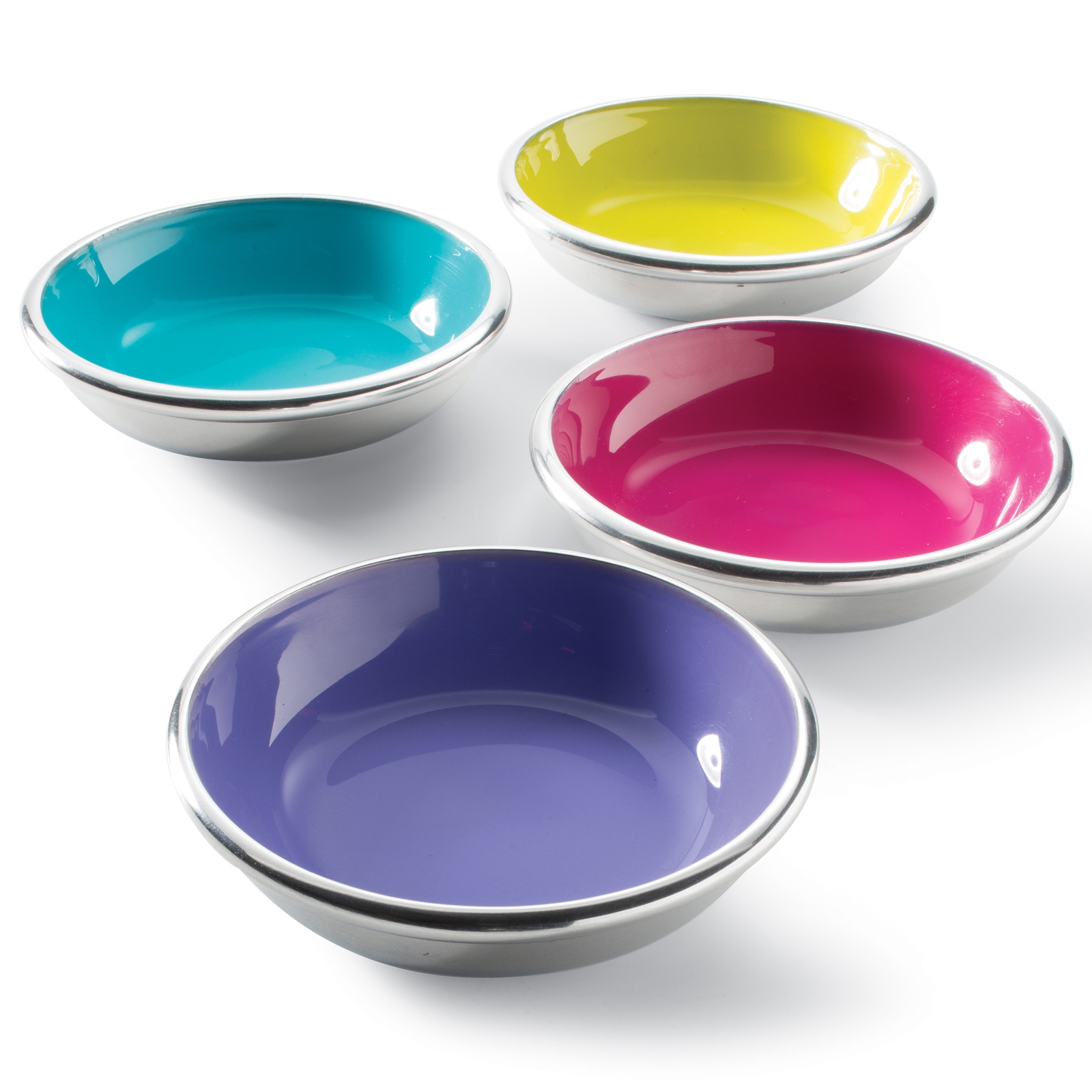 Click to view product details and reviews for Recycled Aluminium Bright Enamel Bowls X 4.