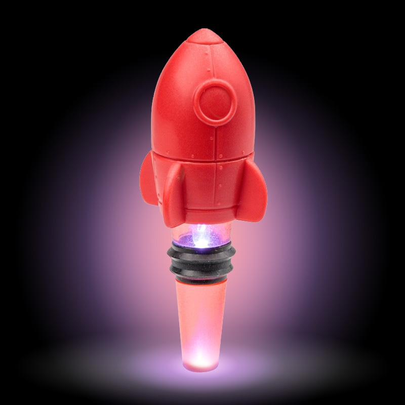 Click to view product details and reviews for Light Up Rocket Bottle Stopper.