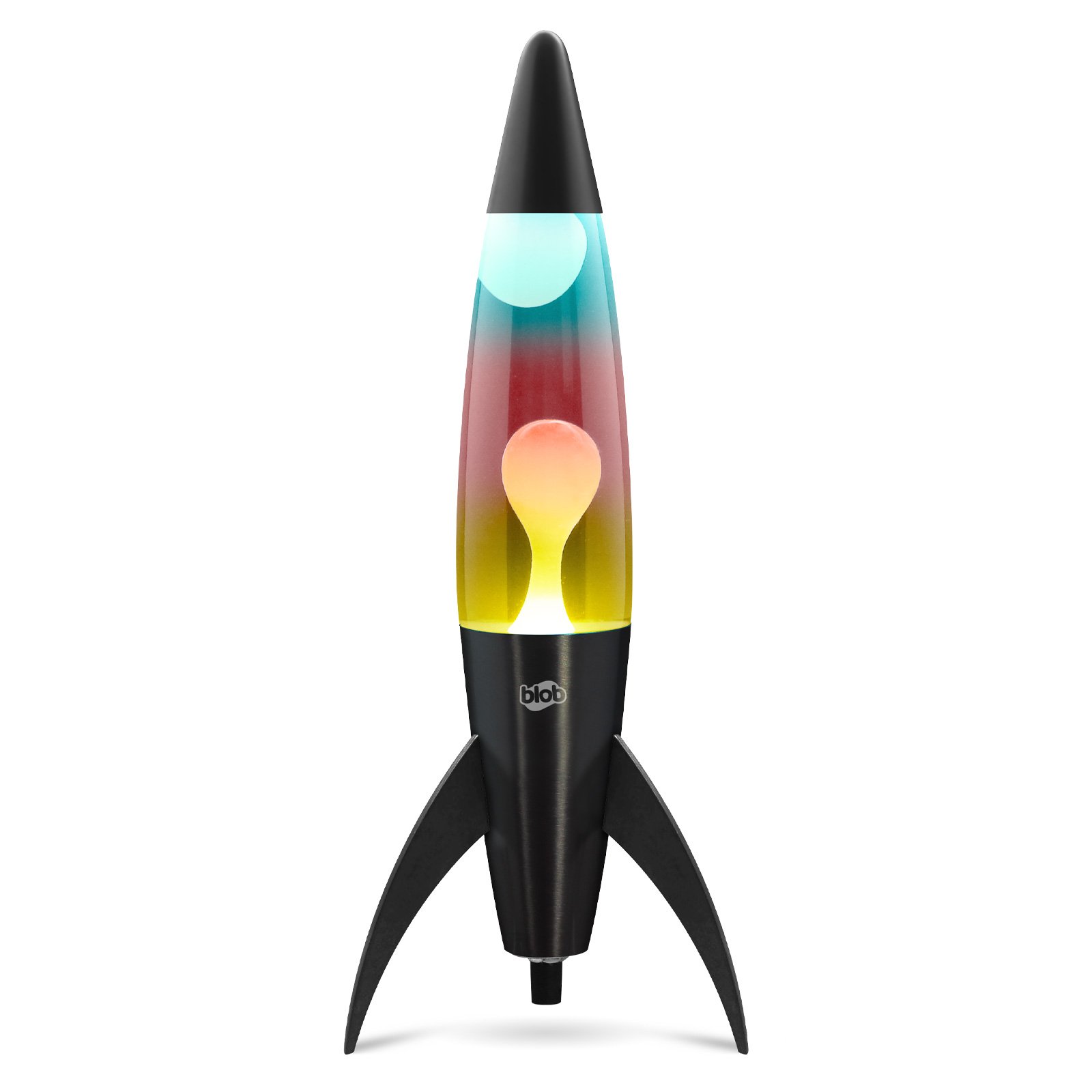 Click to view product details and reviews for Blob Lamps Lava Lamp Rocket Matt Black Base Sunset.