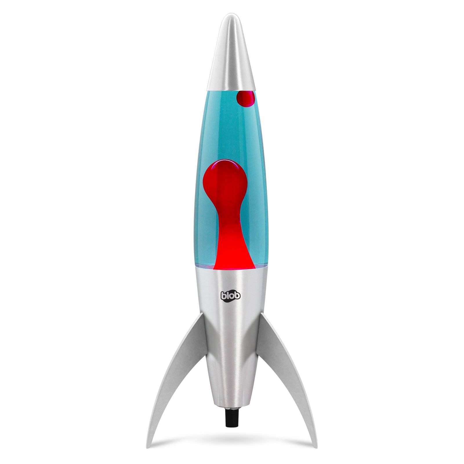 Image of ROCKET Blob Lamps Lava Lamp - Silver Base - Red/Blue