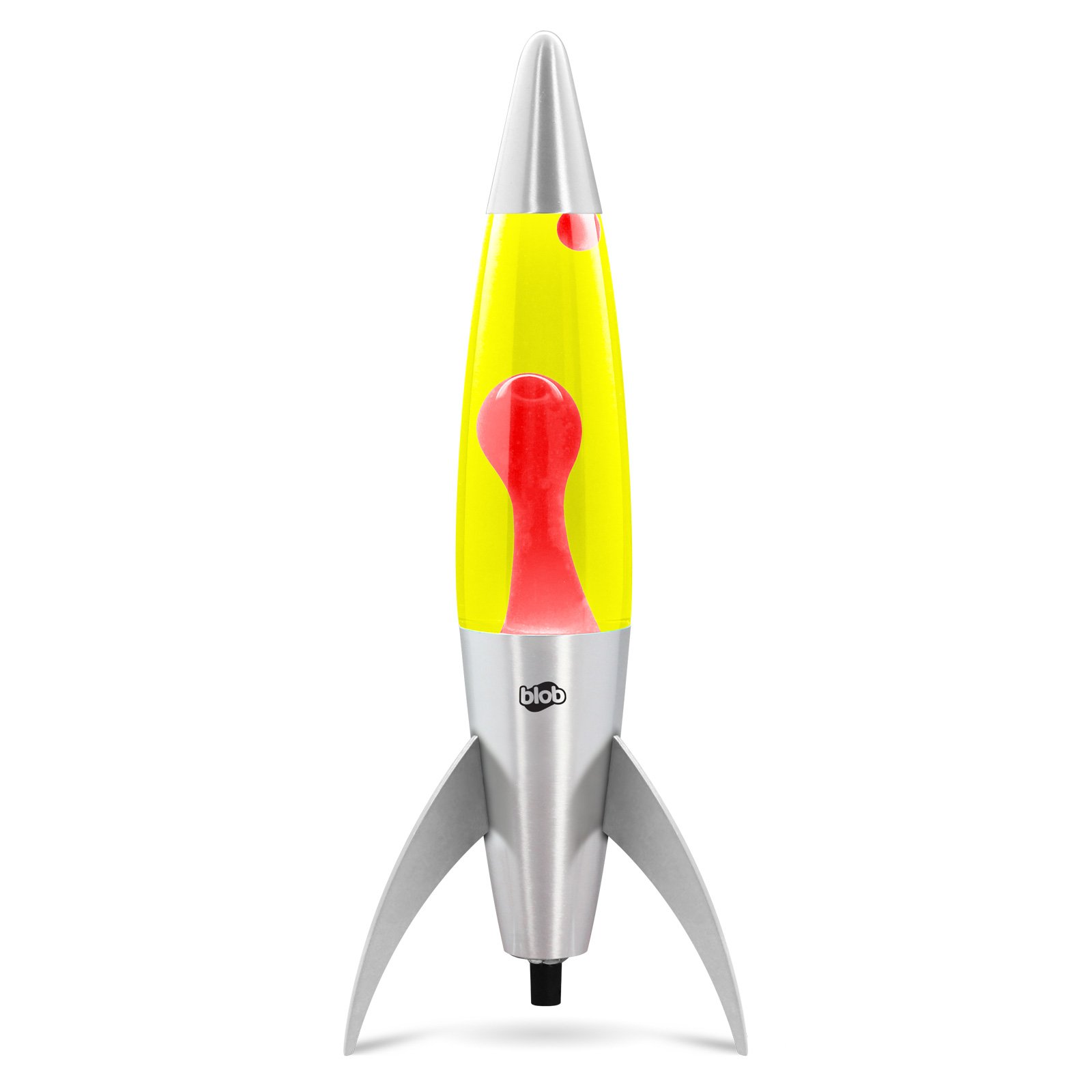 Image of ROCKET Blob Lamps Lava Lamp - Silver Base - Red/Yellow