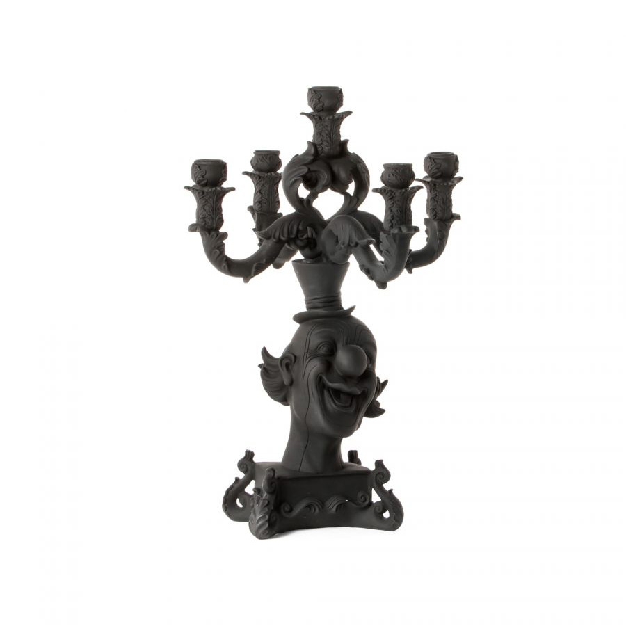 Click to view product details and reviews for Burlesque Black Clown Candelabra By Seletti.