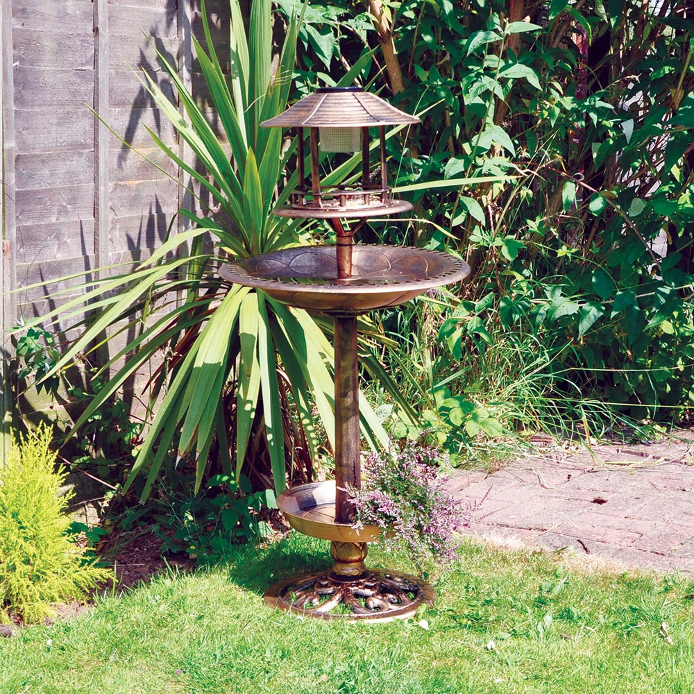 Solar Birdbath And Feeding Station