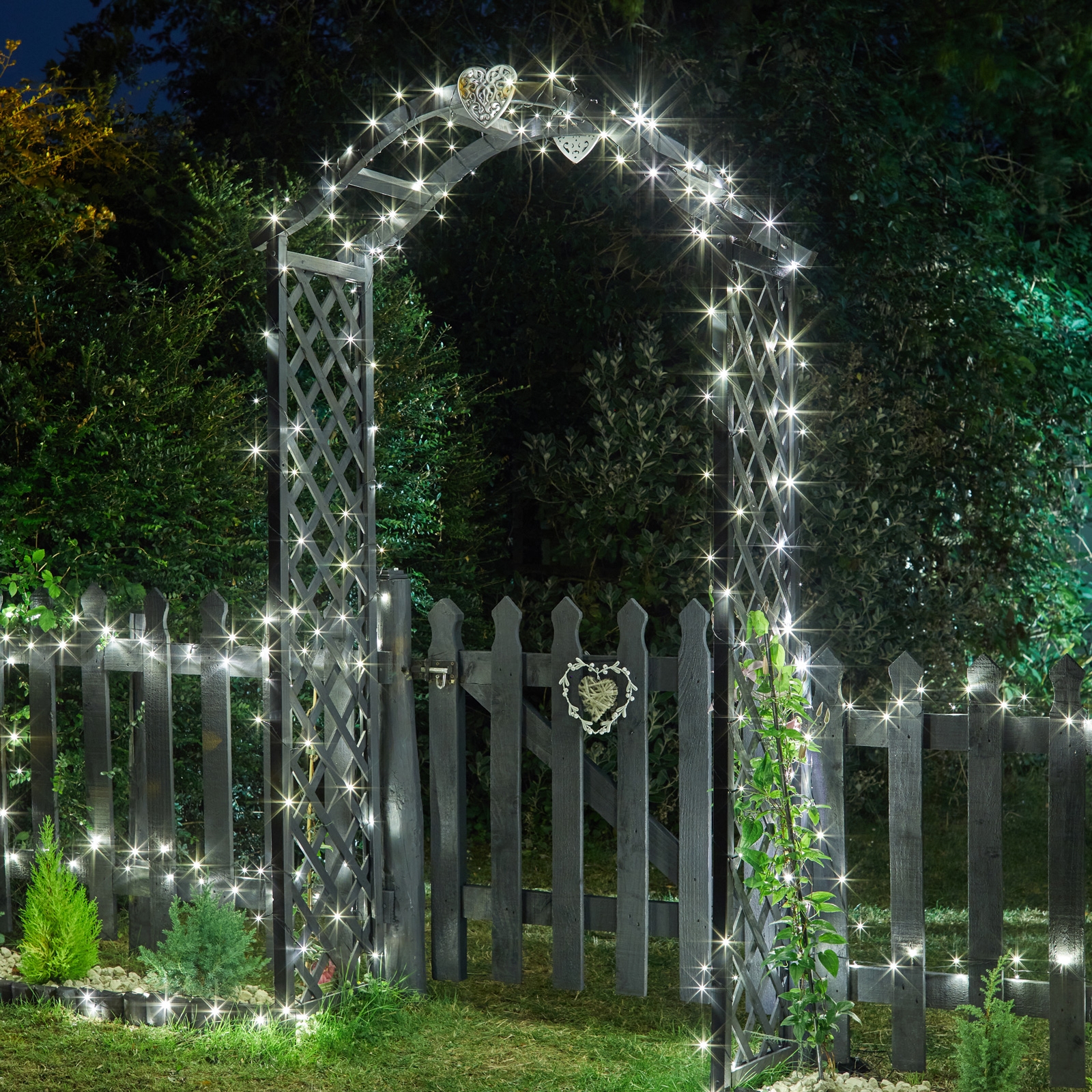 Click to view product details and reviews for 200 Cool White Led Solar String Lights.