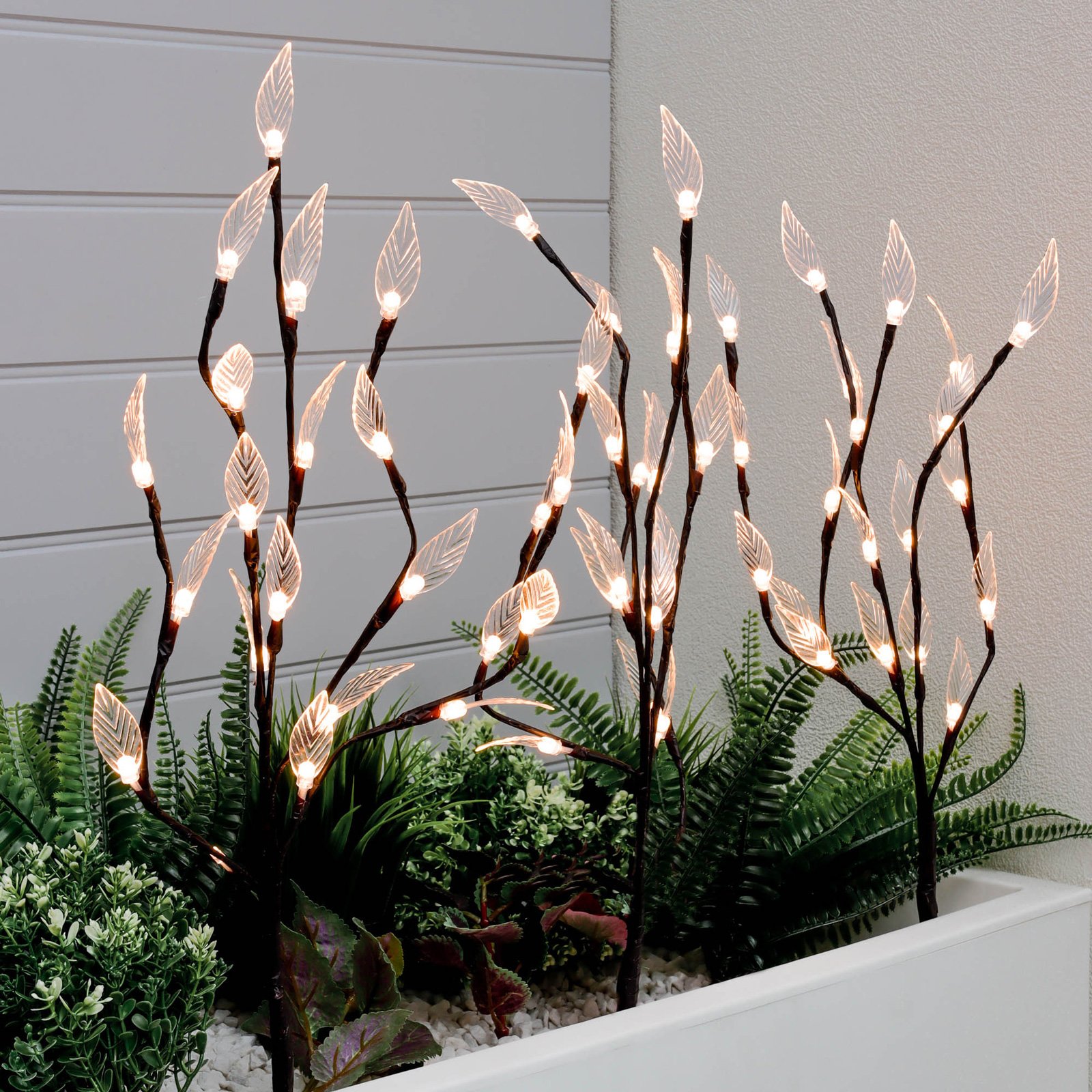 Solar Tree Stake Lights With 60 Warm White Leds