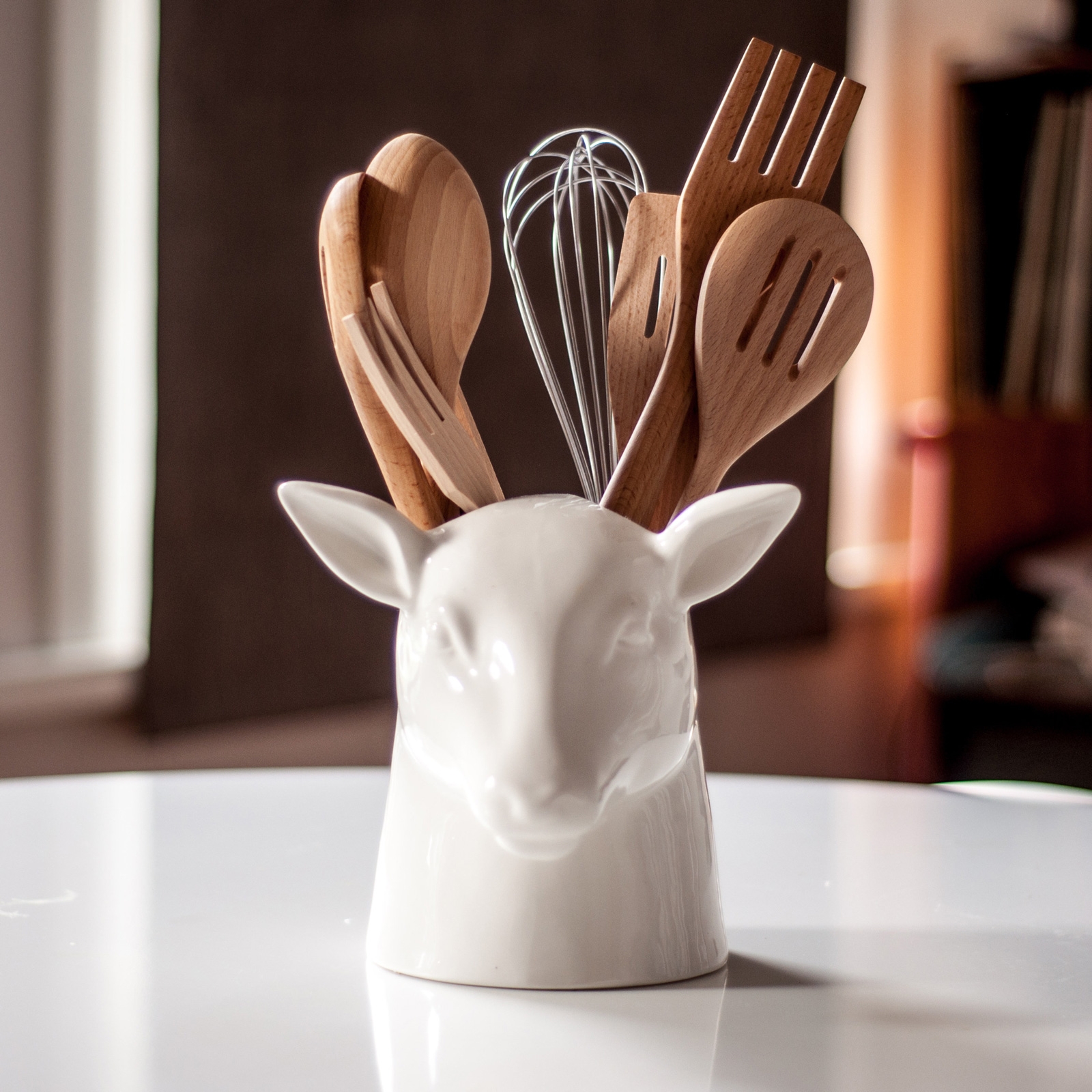 Click to view product details and reviews for Stag Head Utensil Pot.