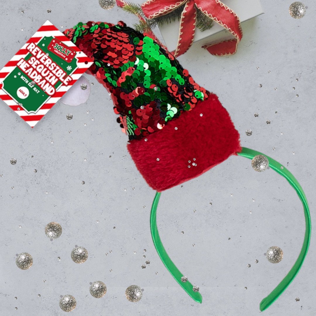 Image of Elf Headband for Adults - Reversible Sequins