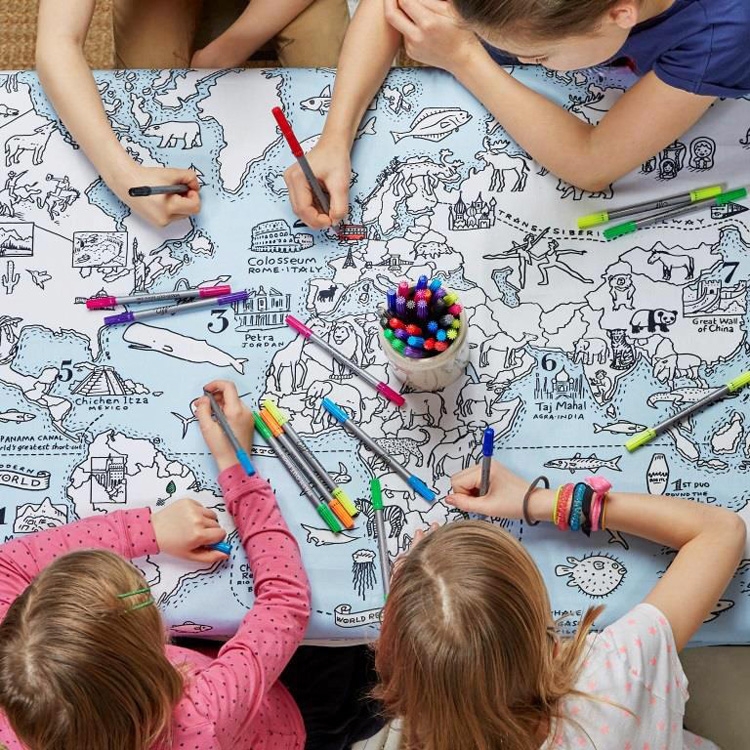 Click to view product details and reviews for The Doodle World Map Table Cloth.