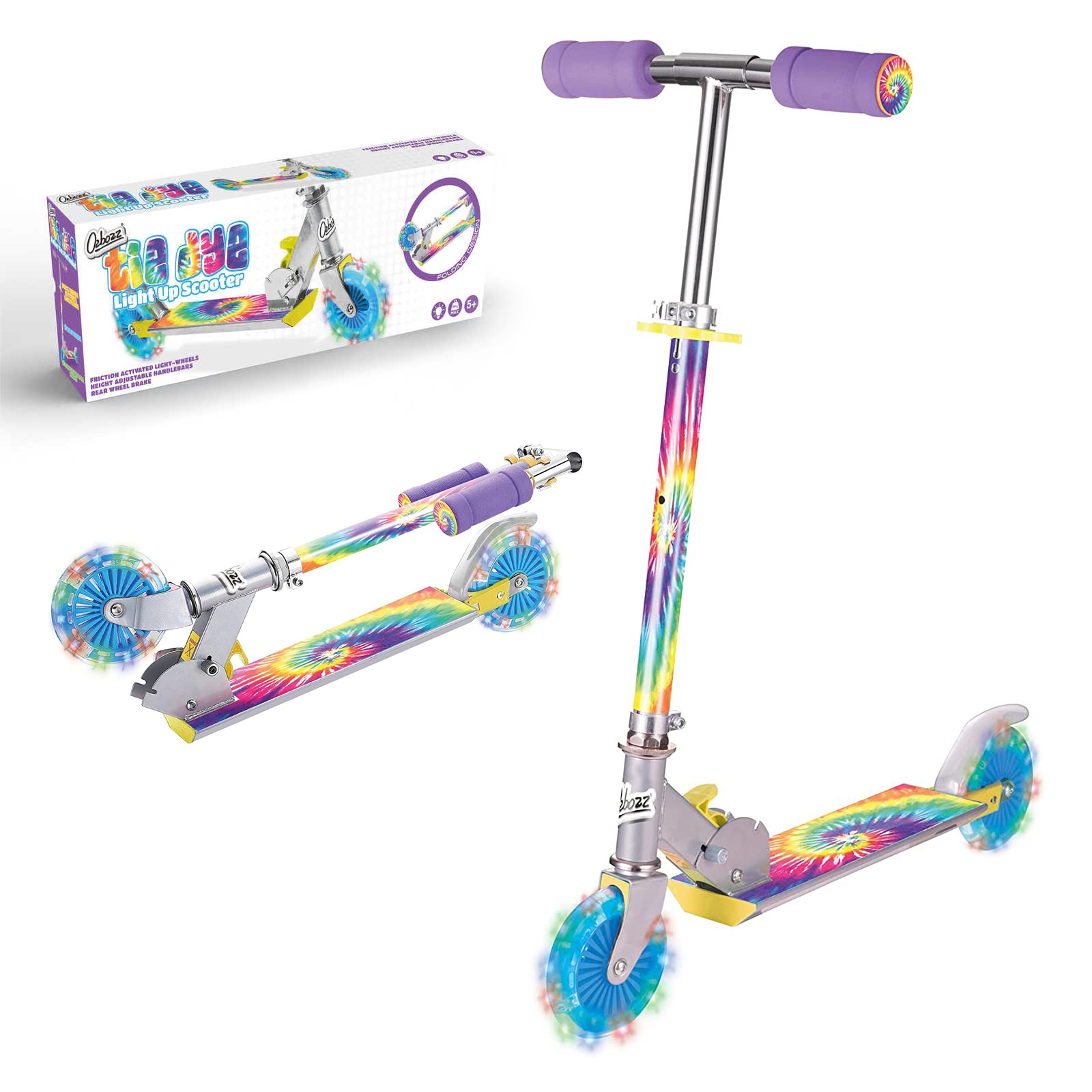 Click to view product details and reviews for Tie Dye Light Up Scooter With Flashing Wheels.
