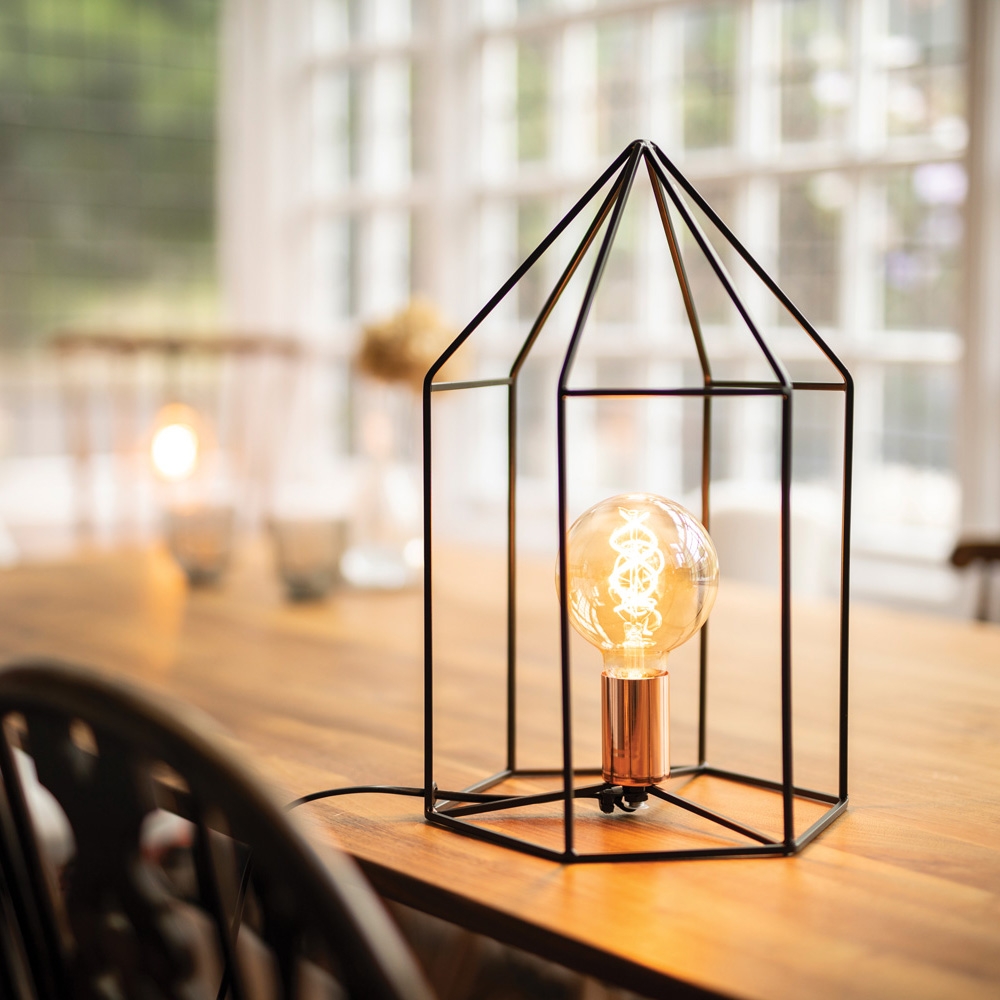 Click to view product details and reviews for Triangle Cage Table Lamp.