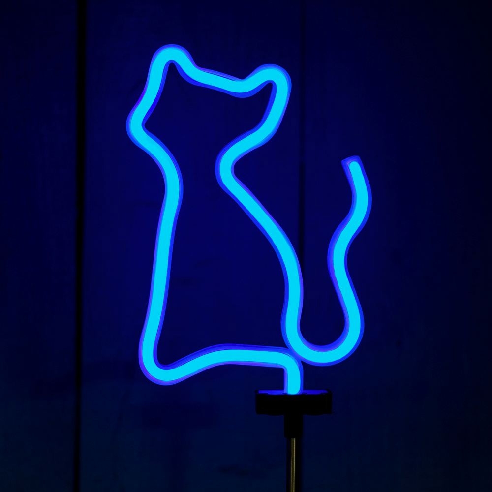 Click to view product details and reviews for Urban Solar Blue Neon Cat Stake Light.