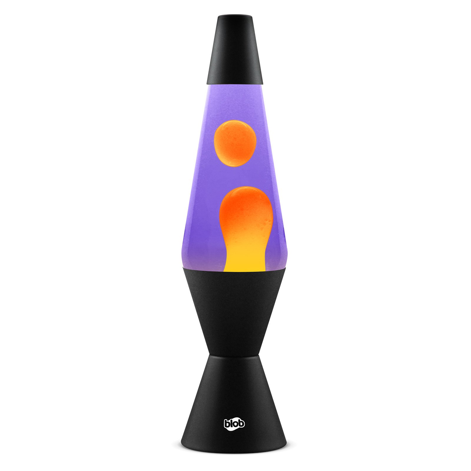 Image of Blob Lamps Lava Lamp VINTAGE - Matt Black Base - Orange Purple