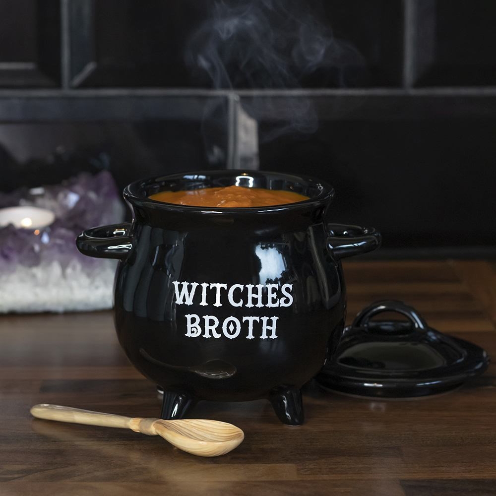 Witches Broth Cauldron Soup Bowl And Spoon