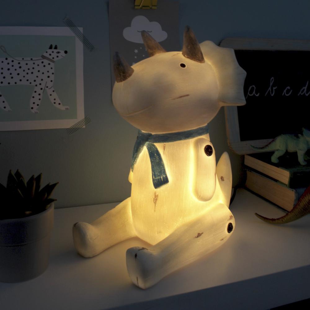 Click to view product details and reviews for Wood Effect Sitting Triceratops Lamp.